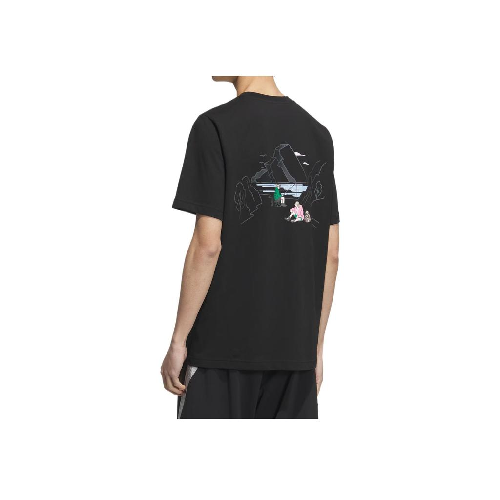 Adidas Graphic Short Sleeve T-Shirt Fashion Casual Comfortable Unisex T-Shirts Black KC3060