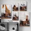 Lovely Alpaca Elephant Cow Giraffe Toilet Canvas Paintings Animal Posters Prints Wall Art Pictures for Living Room Decor Cuadros