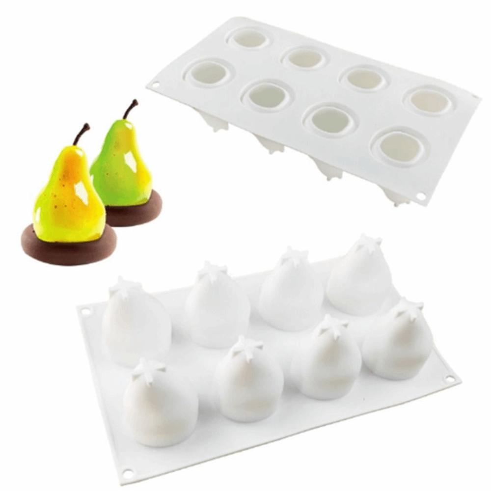 Silicone Pear Peach Cake Mold Non-stick Jelly Pudding Mold Chocolate Fondant Mold  Party Pastry