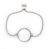 Stainless Steel Double Curved Locket Bracelet Chain Glass Memory Charms Floating Locket Bangle Fillable DIY Jewelry Making