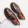Модные кожаные итальянские свадебные мужские туфли повседневные 2024 коричневые мокасины деловые с острым носком роскошные лабутены оксфорды обувь Homme