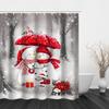 Christmas Decoration Hook Shower Curtain Cute Santa Claus Modern Polyester Waterproof Digital Printing Shower Curtain