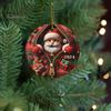 Рождественский подвесной орнамент, плоский акриловый Санта-Клаус, молния, украшение, праздничный кулон для рождественской елки, декор для зимней вечеринки