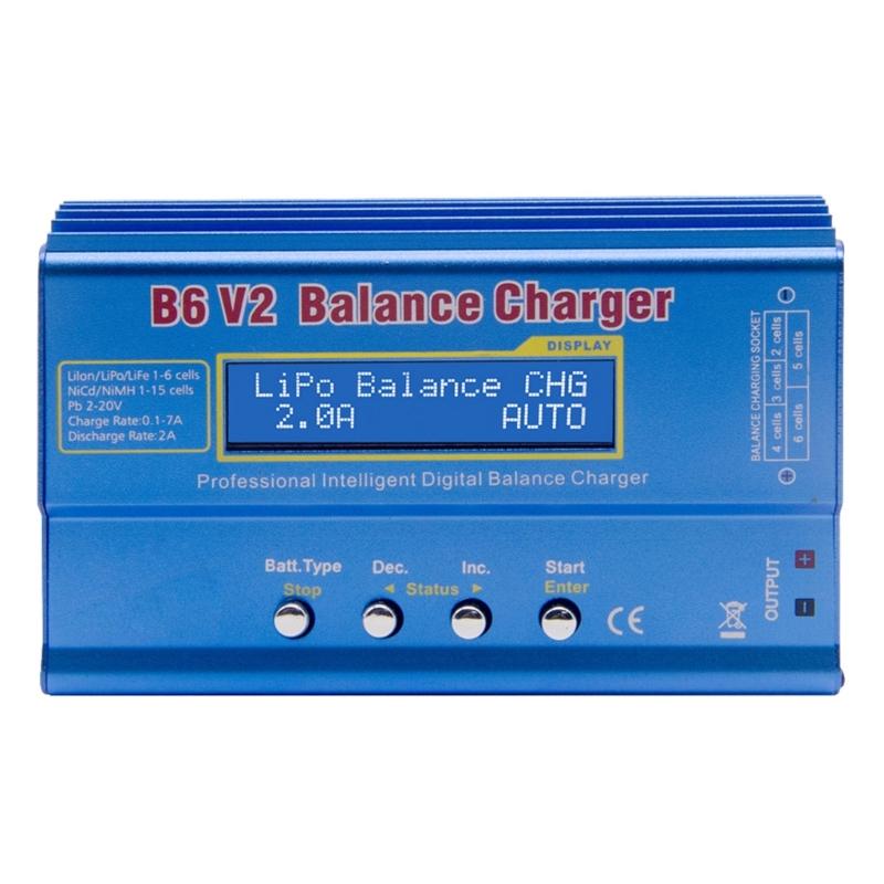 Advanced B6 V2 Digital Balance Charging Adapter For Drones Batteries Supports 4.35V LiHv And 20 Memory Slot for Remote Hobbies
