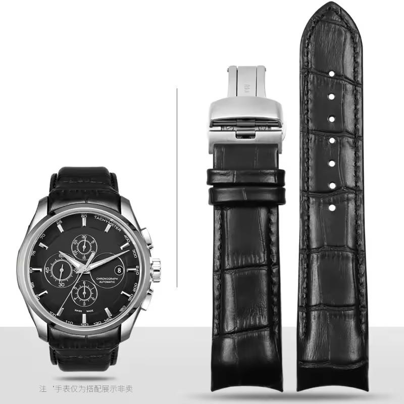 Изогнутый Кожаный Ремешок для Часов 22мм 23мм 24мм для Tissot Couturier T035 Ремешок для Часов Стальная Пряжка Браслет на Запястье