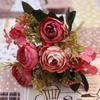 LA100 European Style Handmade Artificial Silk Peony Small Handle High Quality Wedding Decoration Bouquet for Home Back to School