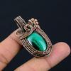 Malachite Pendant, 999 Copper Wire Wrapped Pendant Jewelry. Gift For Women Handmade Pendant Gemstone Jewelry