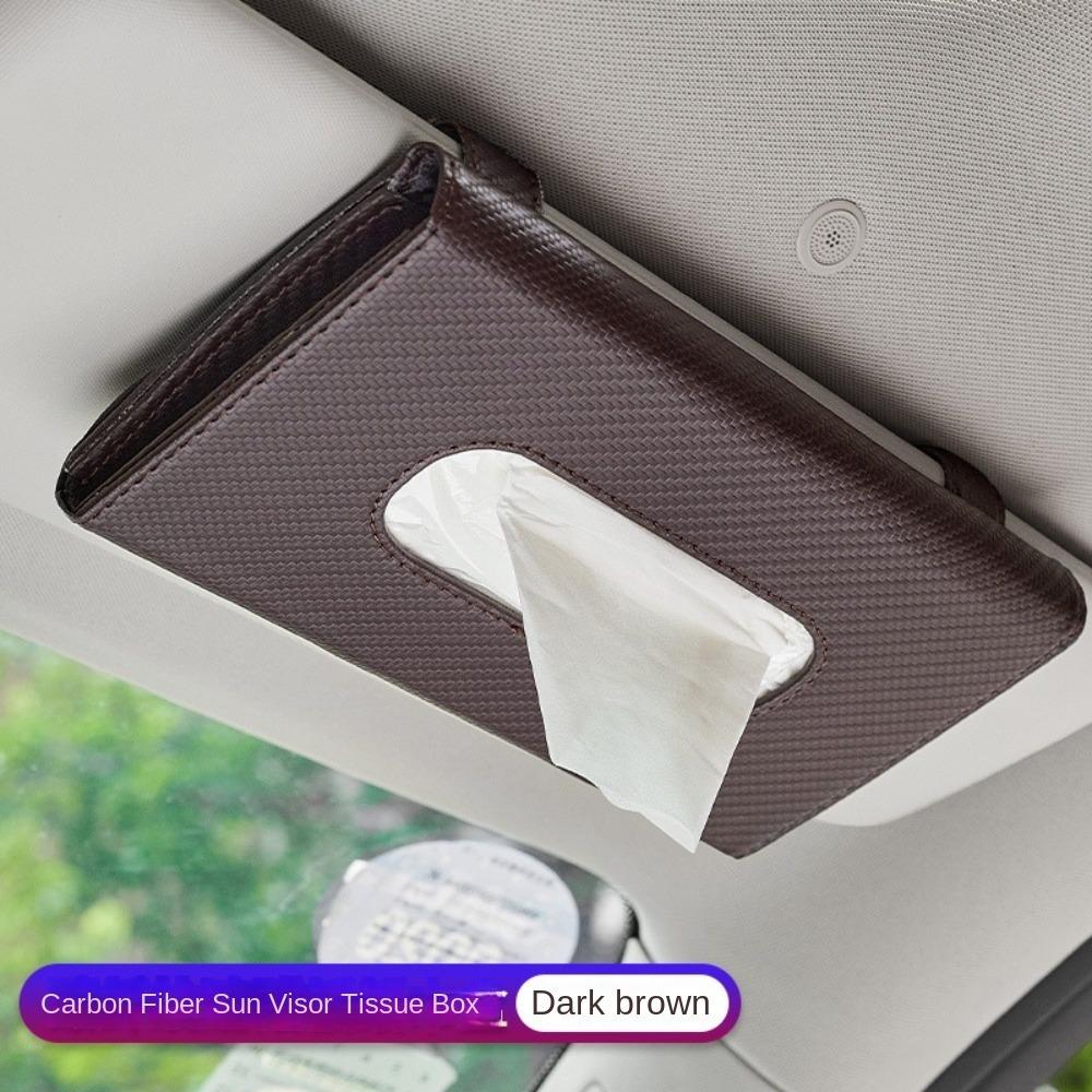 Universal Car Sun Visor Plate Tissue Box Carbon Fiber Tissue Holder New Napkin Holder Seat Back