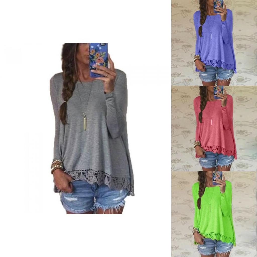 Classic And Stylish Femme Blouse Manches Longues With Lace Detail For A Sophisticated Look