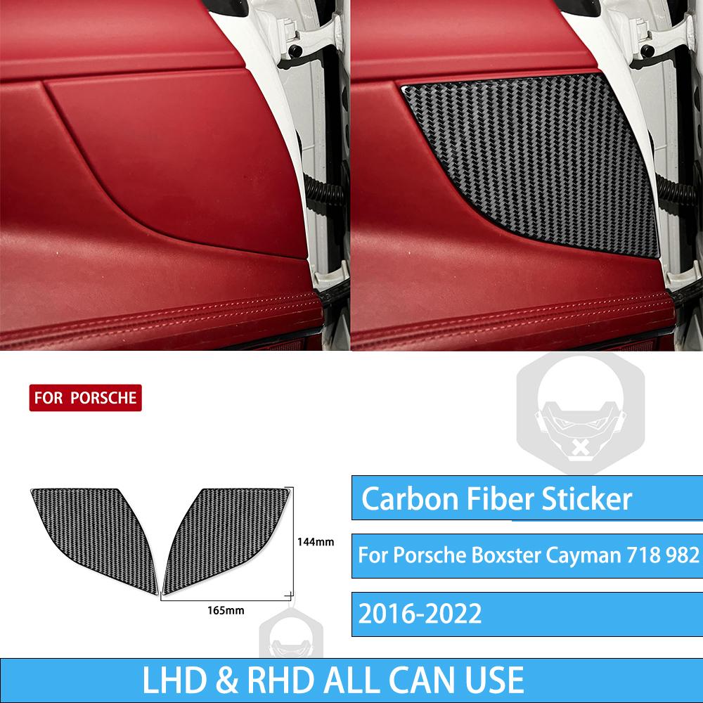 For Porsche Boxster Cayman 718 982 2016- Carbon Fiber Gear Shift Dashboard Center Console Interior Sticker Car Accessories