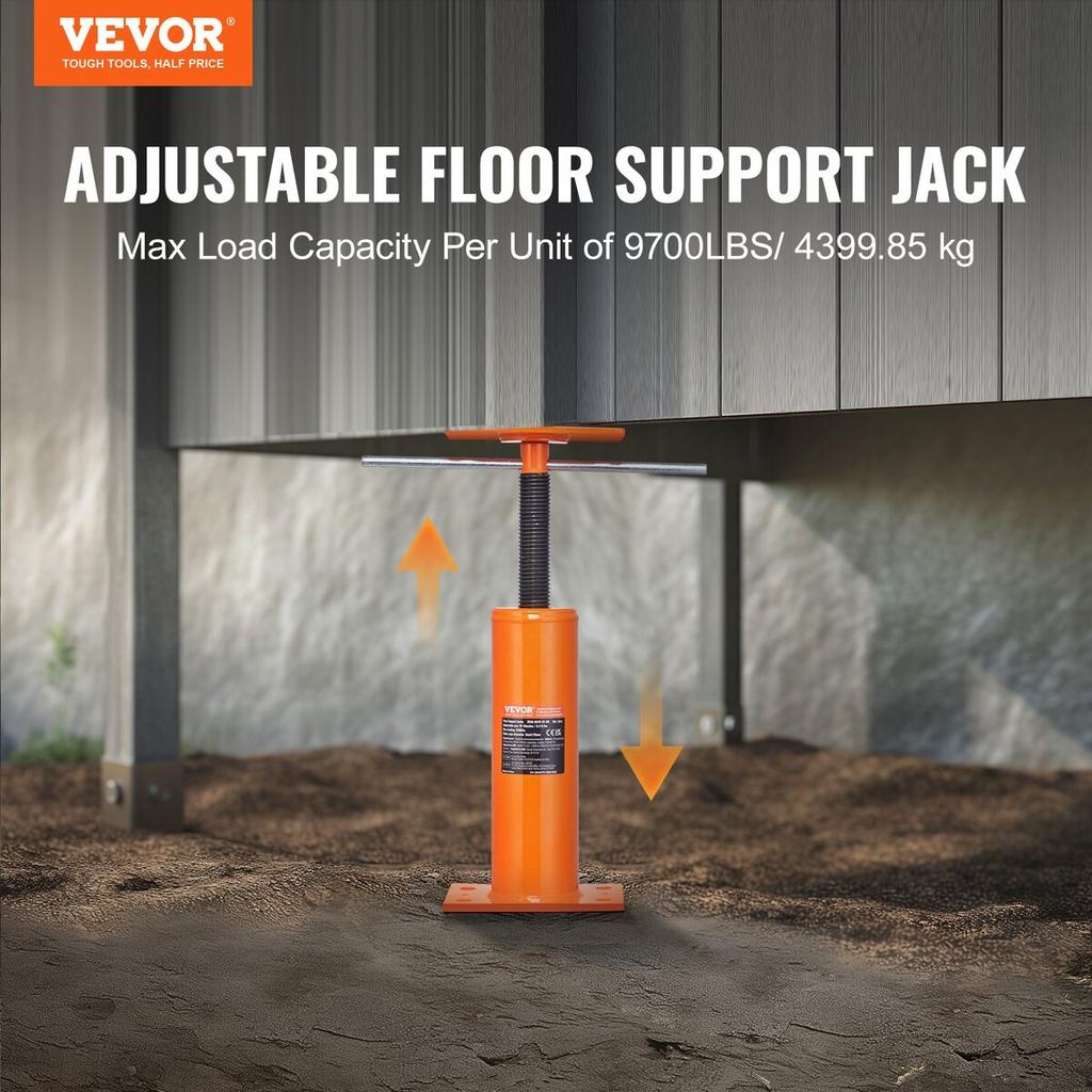 Adjustable Floor Jack Post House Floor Leveling Lift 12"-16" Height Range