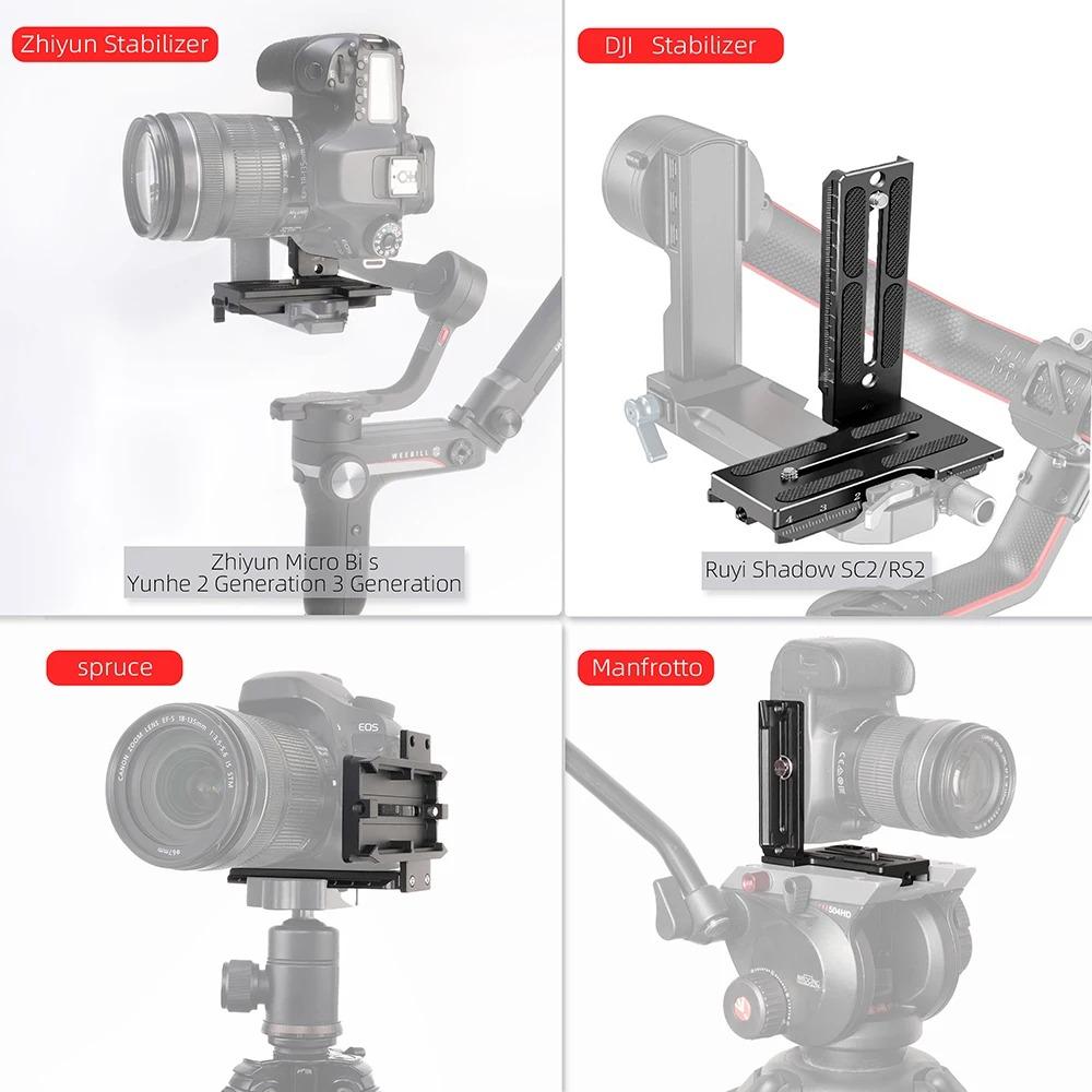 JLwin RJ046 L-shaped Quick Release Plate Camera Stabilizer Vertical Plate Replacement for Zhiyun