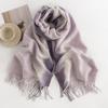 Luxury Cashmere Winter Scarves Gradient Handkerchief Warm Pareo Cape Pashmina Shawl Chunky Headscarf Lady Elegant Poncho Turban
