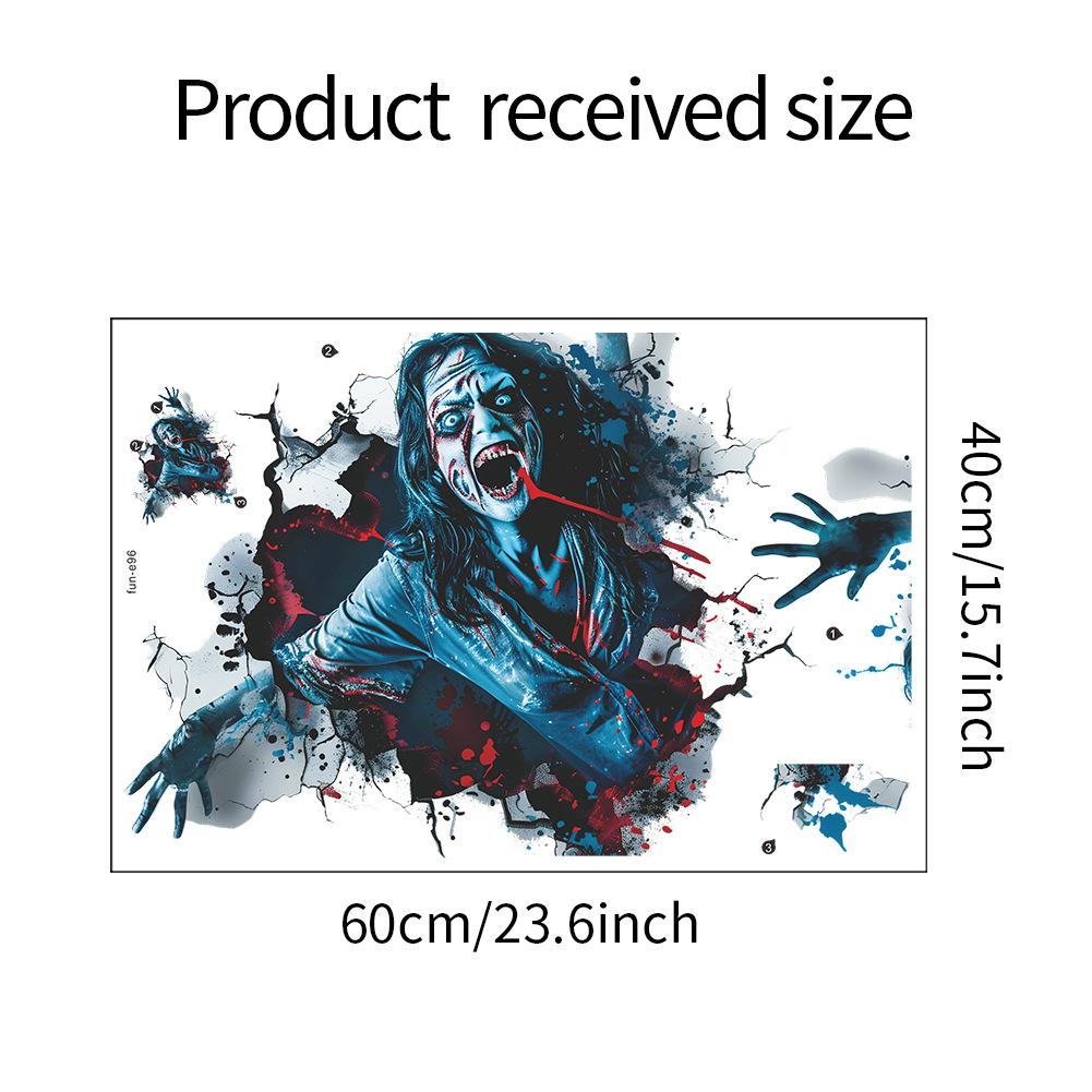 3D наклейки на стену на Хэллоуин, страшные наклейки на стену с зомби, съемные наклейки на стену на Хэллоуин для спальни, гостиной, фонового декора