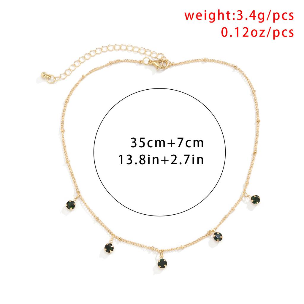 Colorful Zircon Double Circle Necklace Female Love Simple Necklace for Women Wedding Jewelry