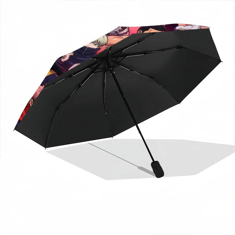 1 PC Automatic Folding Umbrella - Jujutsu Kaisen Pattern Portable Foldable Design With 8 Ribs Christmas Birthday Gifts