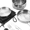 7 шт. Посуда для кемпинга из нержавеющей стали Набор посуды Складная Легкая Посуда Кастрюли для пикника для