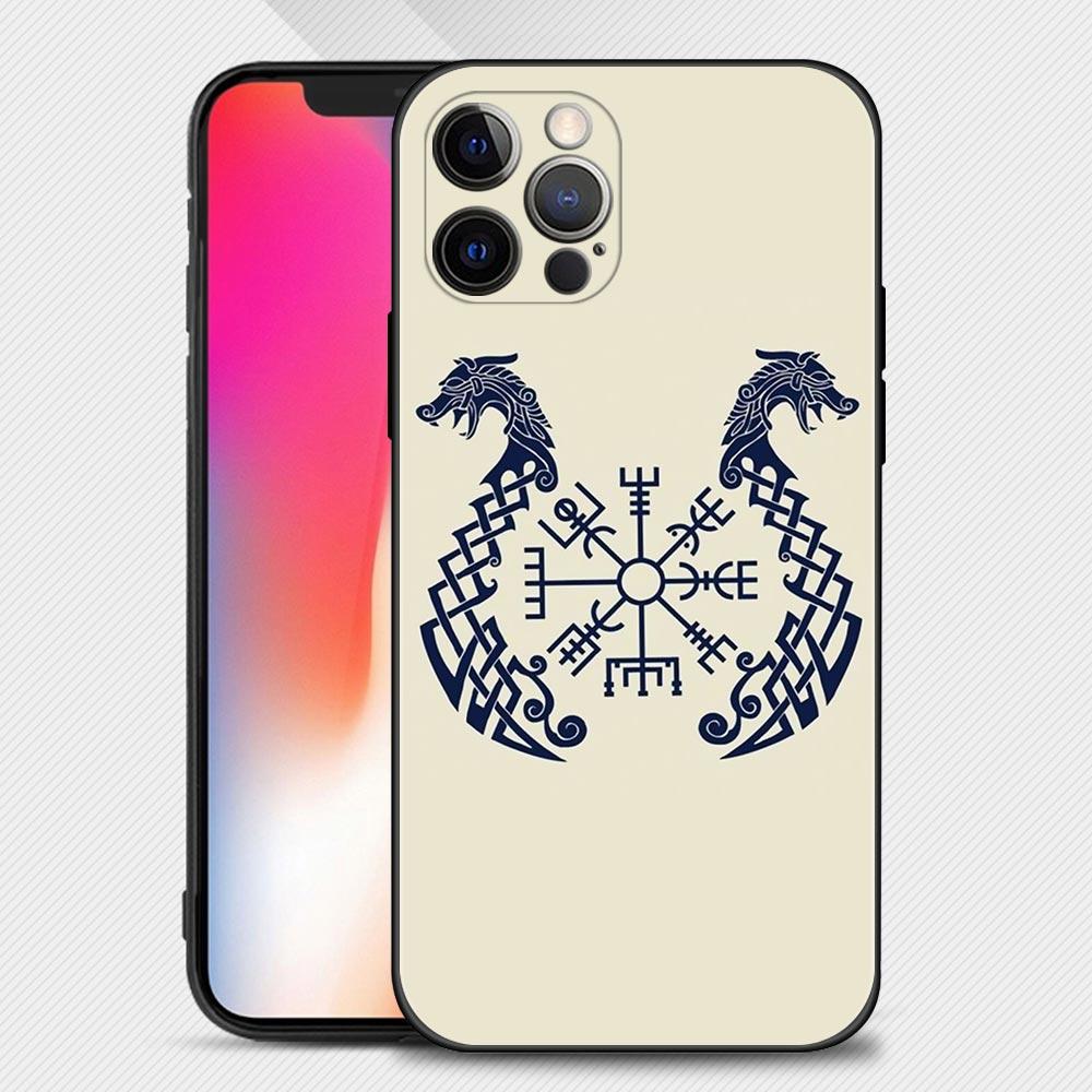 Чехол для телефона с логотипом Viking Vegvisir для iPhone 14 13 12 11 Pro Max XS Max XR X 7 8 Plus 12 Mini 6S, черный силиконовый чехол