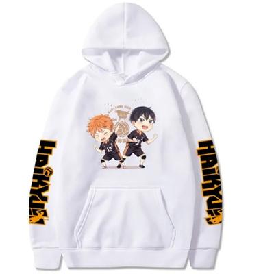 Япония Аниме Haikyuu Shoyo Hinata и Tobio Kageyama Графический Печатный Капюшон Мужчины Женщины Манга Толстовки Повседневный Пуловер Толстовка