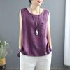 Cotton Linen Tank Top Women Clothing Summer Casual Lady Tops Sleeveless T-shirts Solid Blouses