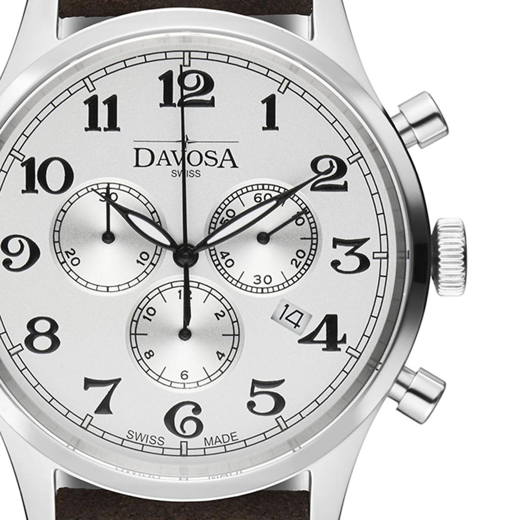 Watch Chronograph Date Heritage Chrono Swiss Made Brown [Davosa] 162.479.16 Men's
