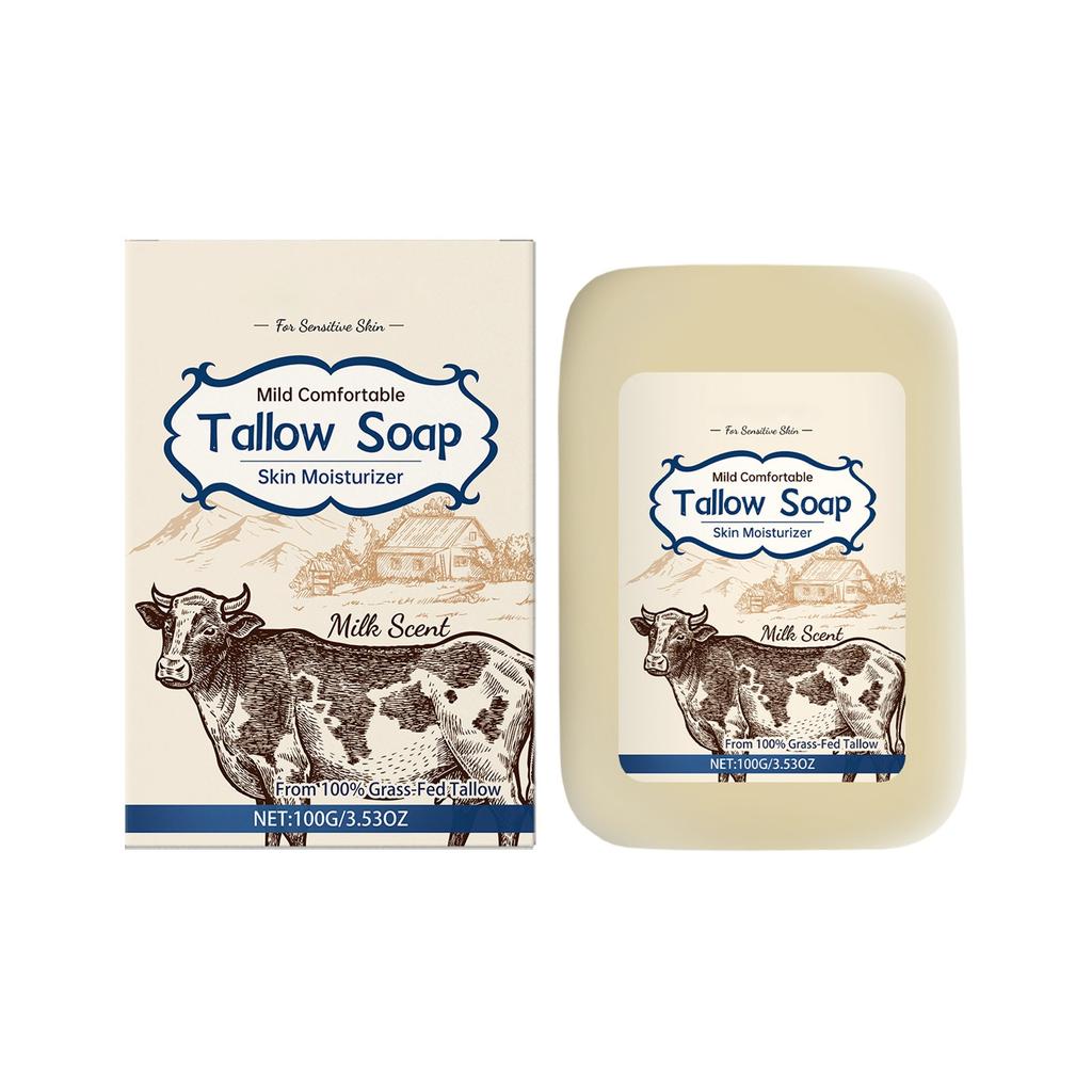 Tallow Soap Mild Deep Cleansing Soap Plant Serum Oil Moisturiz Mild Ingredients, Suitable For Different Skin Types, Cleansing 100G