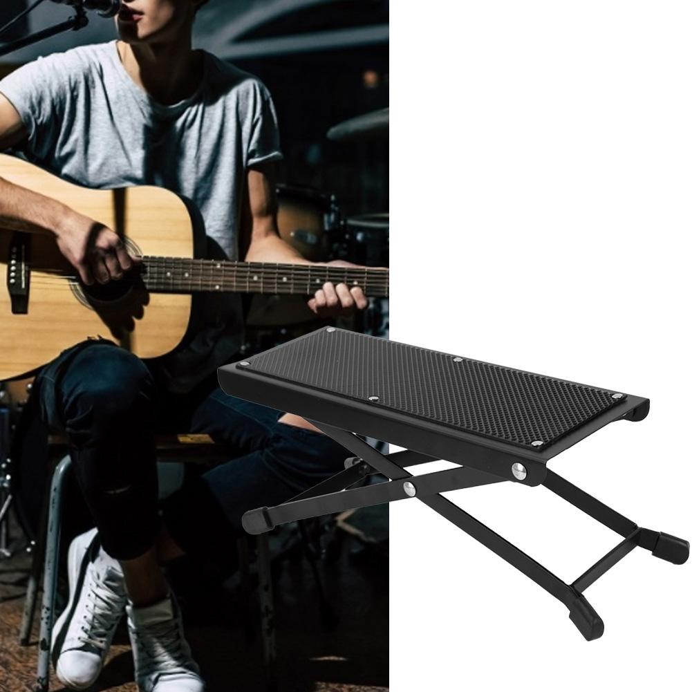 Metal AcousticGuitar Footstool Solid Handicraft Anti Skid Folding Footrest Pedal for Guitar Pl