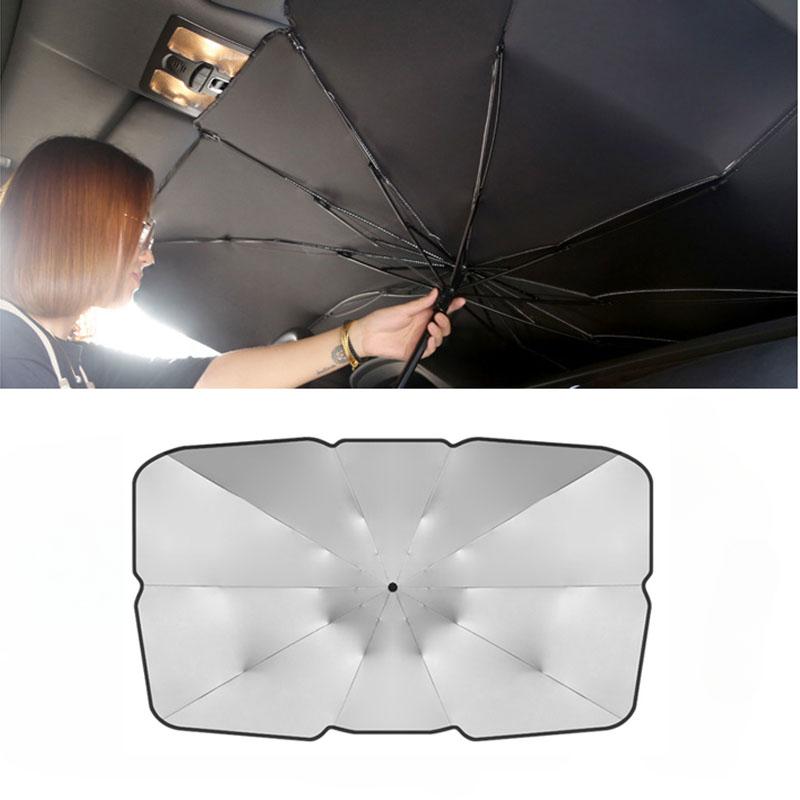 1PC Car Sunshade Umbrella-style Front Glass Sunshade Sunscreen Heat Insulation Cloth Car Windshield Sunshade Car Umbrella