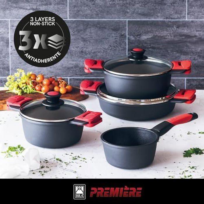 BRA Premiere - Кастрюля Haute 32 см из Алюминиевого Чугуна - 3 Слоя, Усиленное Антипригарное Покрытие, 2 Съемные Ручки en