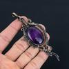 Gorgeous Amethyst Gemstone Handmade Pure Copper Wire Wrap Jewelry Pendant For Gift