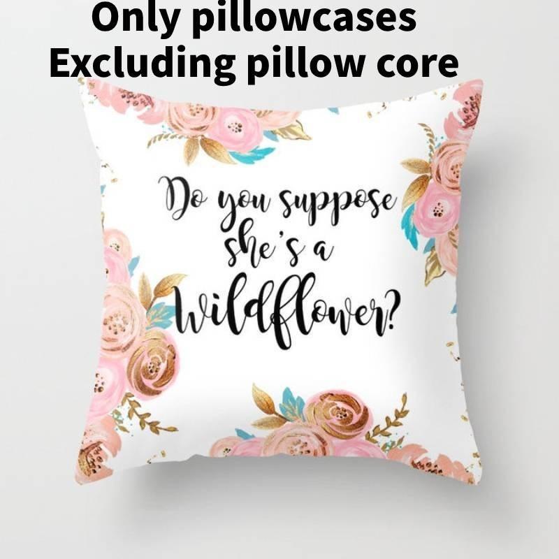 Современная минималистичная хлопковая мультяшная наволочка с буквенным принтом, мягкая плюшевая наволочка из ткани «персиковая кожа»