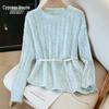 Women's Round Neck Cut-Out Knit Top
