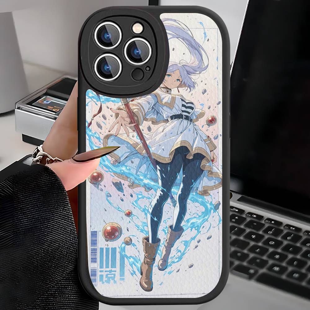 Аниме Фрирен Милый Кожаный Чехол Для Телефона Для IPhone 16 15 14 13 12 11 Pro Max Plus Ударопрочный Чехол