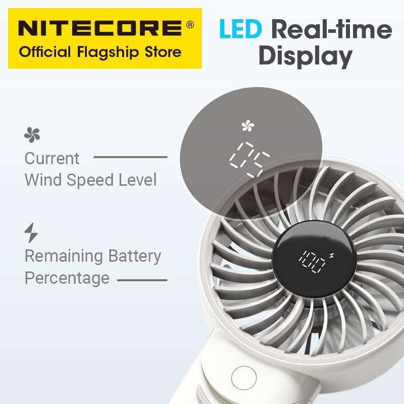 NITECORE NEF03 Pro Camping Fan Foldable Handheld Fan USB-C Rechargeable Commuting Fan For Summer Outdoor Trekking Picnics Hiking