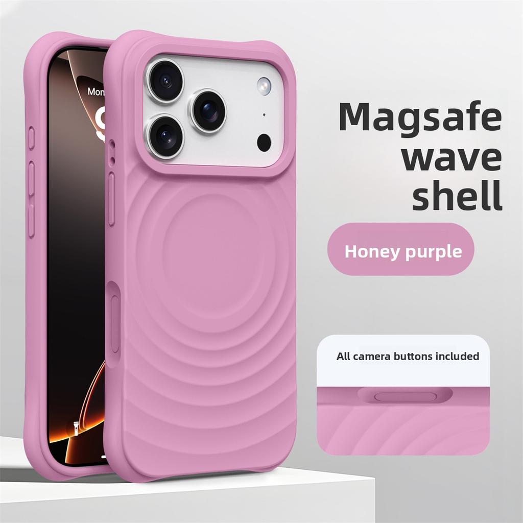 Силиконовый чехол с эффектом ряби на воде для Magsafe, беспроводной зарядки, магнитный чехол для телефона для iPhone Air 17 16 15 14 Pro Max, мягкая противоударная крышка