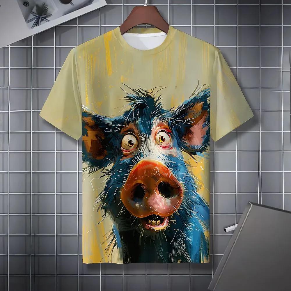 Футболка с коротким рукавом и мультяшным принтом Повседневная одежда для выходных С круглым вырезом Для мужчин и подростков Курорты Весна/Лето/Осень