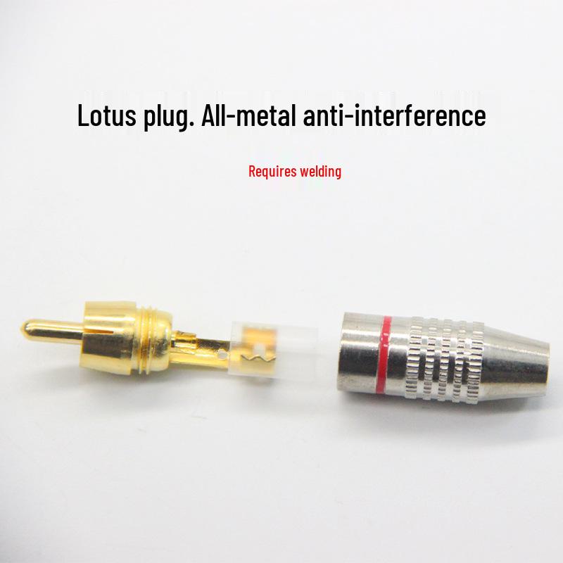 Разъем RCA-кабеля Lotus - Чистая медь, Позолоченные контакты, Штекер для аудио/видео