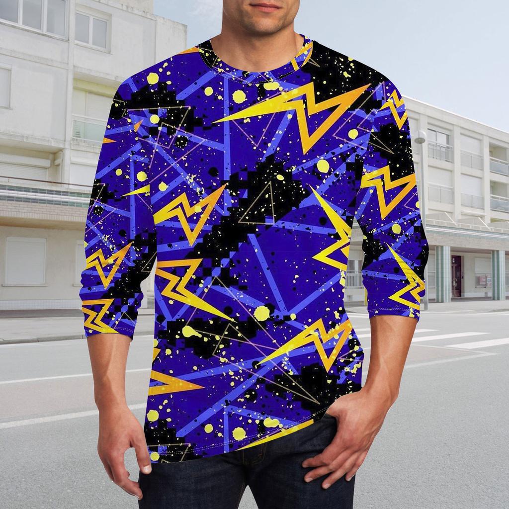 Men's T Shirt O-Neck Clothing Apparel Outdoor Long Sleeve Print Fashion Designer Vintage