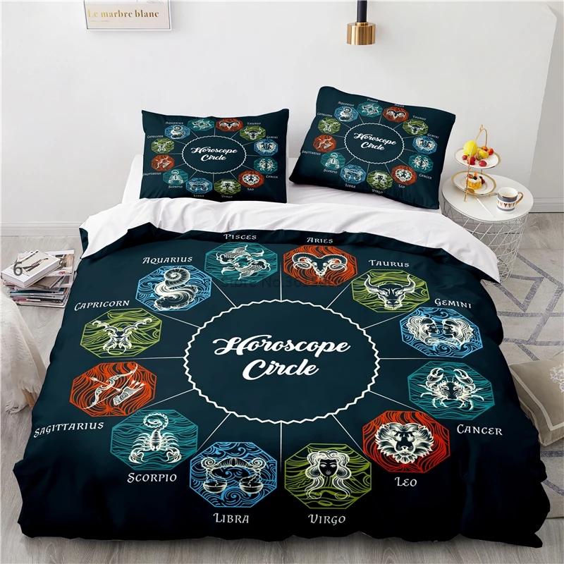 Zodiac Constellation Starry Sky Printed Duvet Cover Set Pillowcase 3d Bedding Set Europe/Australia/USA Twin Full Queen King Size