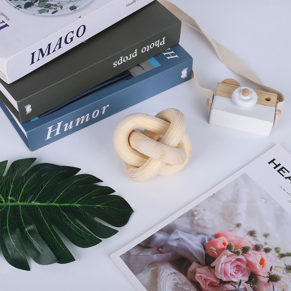 Wood Knot Farmhouse Decor Bohemia Style Three Wooden Ring Chain Ornaments