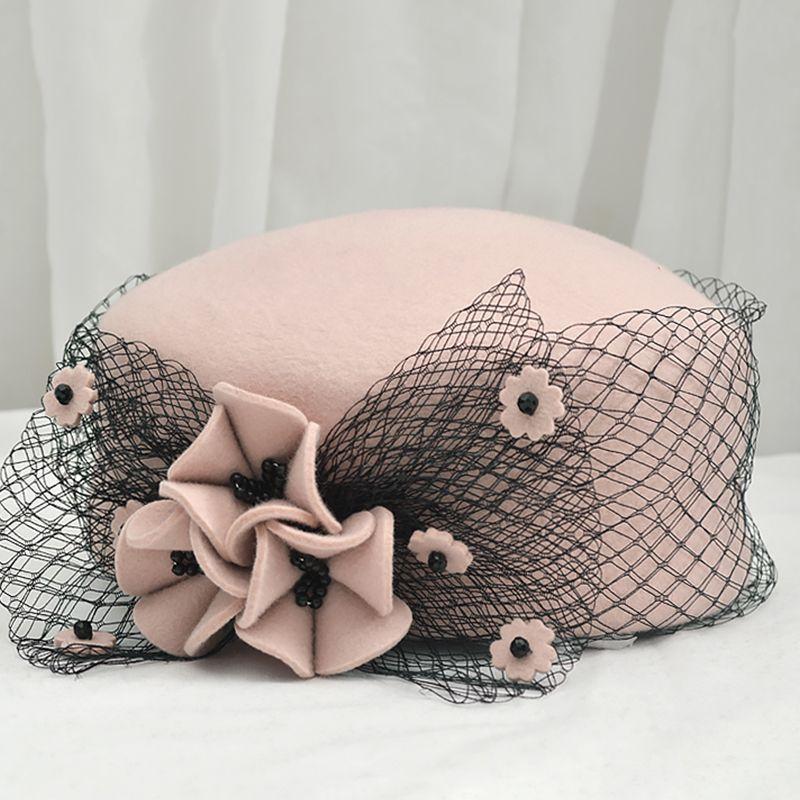 Шляпа Женская Весна и Осень Новая Берет Осень и Зима Шерстяная Шляпа Зимняя Шерстяная Шляпа Тонкая Лицо Универсальная Иностранный Стиль Цилиндр