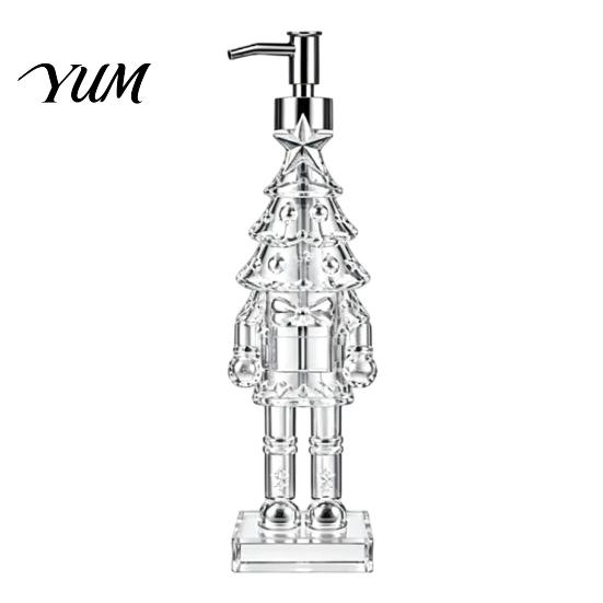 Clear Acrylic Sanitizer Dispenser for Vanity Christmas Theme Hand Soap Dispenser, Nutcracker/Santa/Snowman/Cookie Man/Christmas Tree Shape,