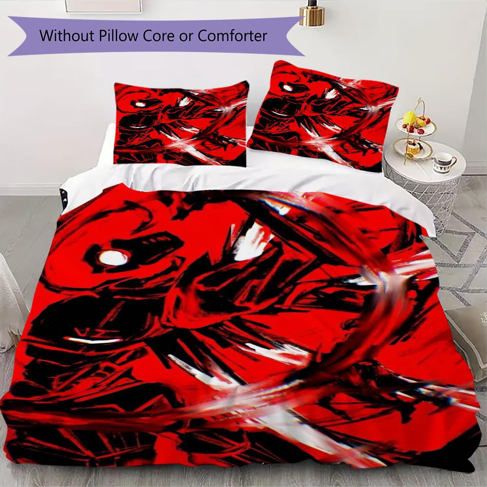 ULTRAKILL Pattern Bedding,Quilt Set Quilt Cover Pillowcase Home Birthday Gift(1 * duvet cover + 2 * pillowcase, without core)_lx