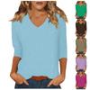 Women's Fashion Everyday Everything Casual V-neck Seven-point Sleeve Printed T-shirt Top