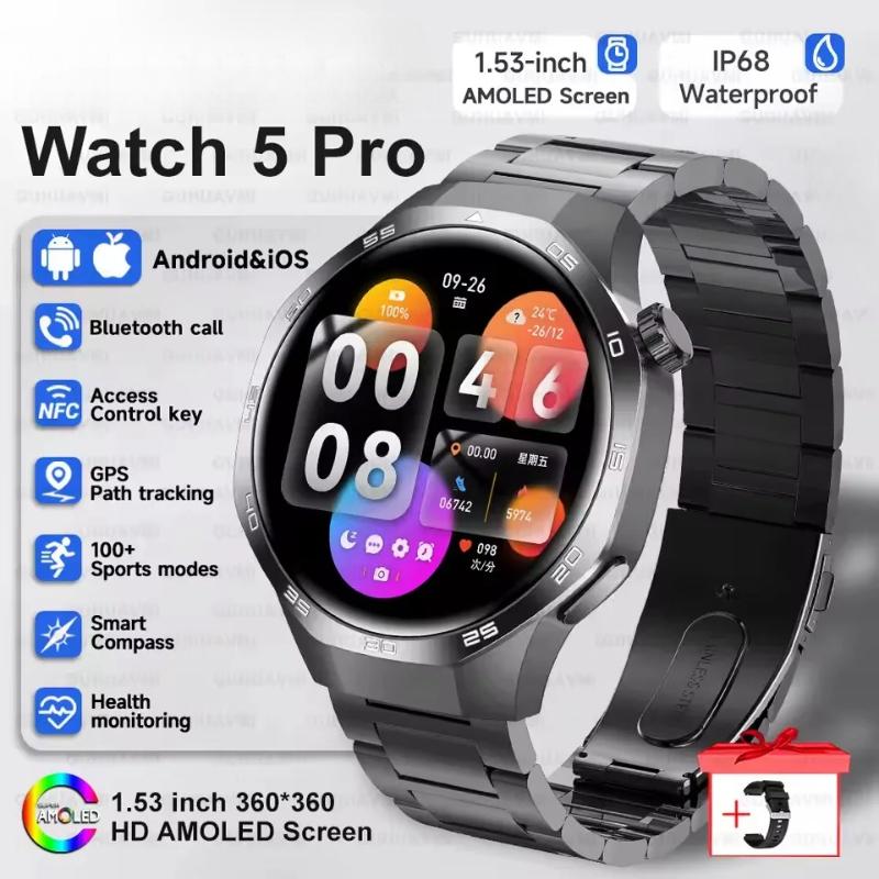 2025 Новые Смарт-часы с Bluetooth-звонком для мужчин, AMOLED HD большой экран, пульсометр, NFC, водонепроницаемость IP68, спорт, беспроводная зарядка для Xiaomi