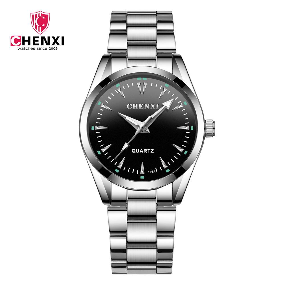 New TOP Brand Luxury Men's Watch With Box Business Watch 006A Stainless Steel Strap Men's Quartz Watches