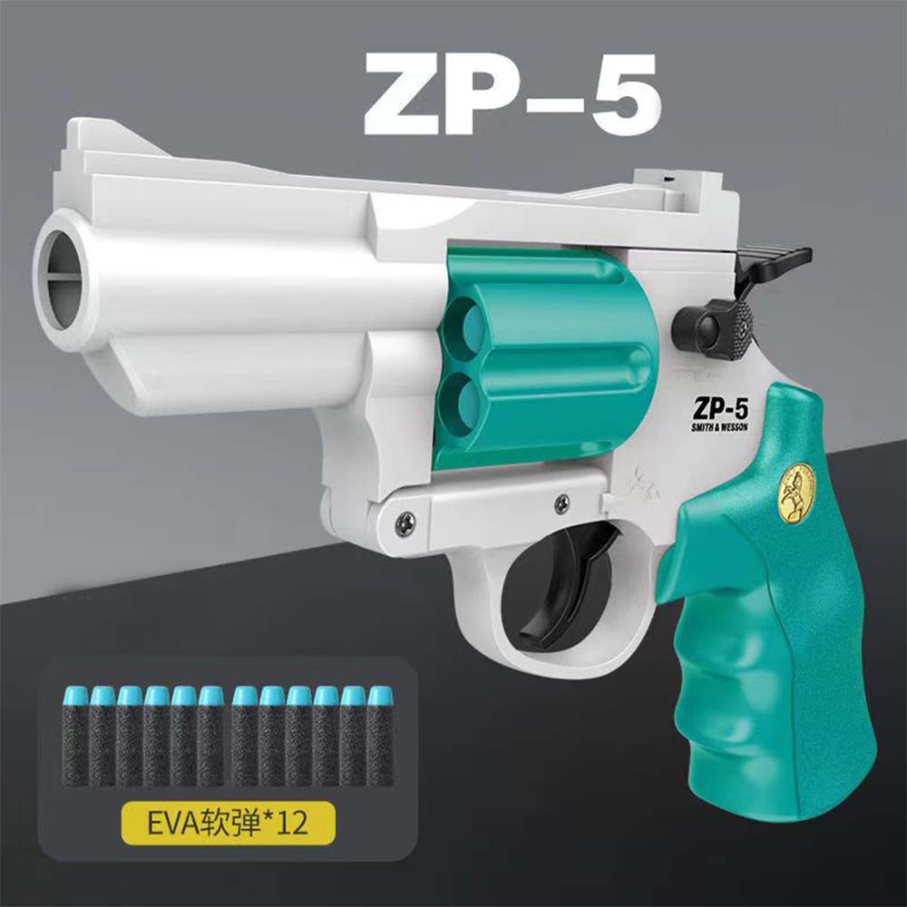 ZP5 Revolver Pistol Launcher Shooting Games Gifts For Kids Boys Safe Toy Gun
