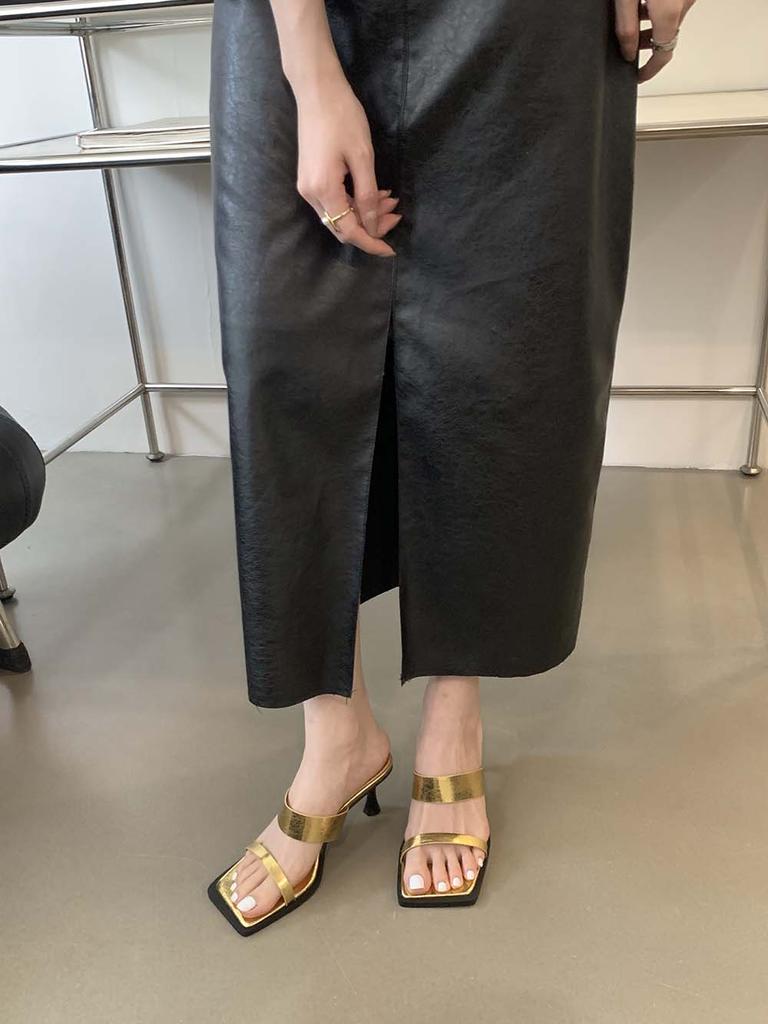 Мода Модные женские тапочки-слайды на шпильках с тонким каблуком, черные, серебристые, белые, летние туфли-мюли на открытом воздухе, сексуальные сандалии, тапочки-слайды