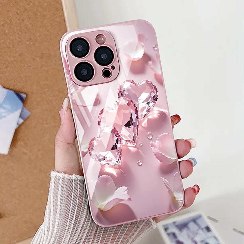 Чехол для телефона из закаленного стекла с принтом фруктов для iPhone 16 Pro Чехол iPhone 17 16E 13 11 14 12 15 Pro Max 7 8 Plus XR SE 2022 2020 Крышка
