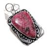 Подвеска из натурального родонита, ручная работа, серебро 925 пробы, 2,29 дюйма, k7u49